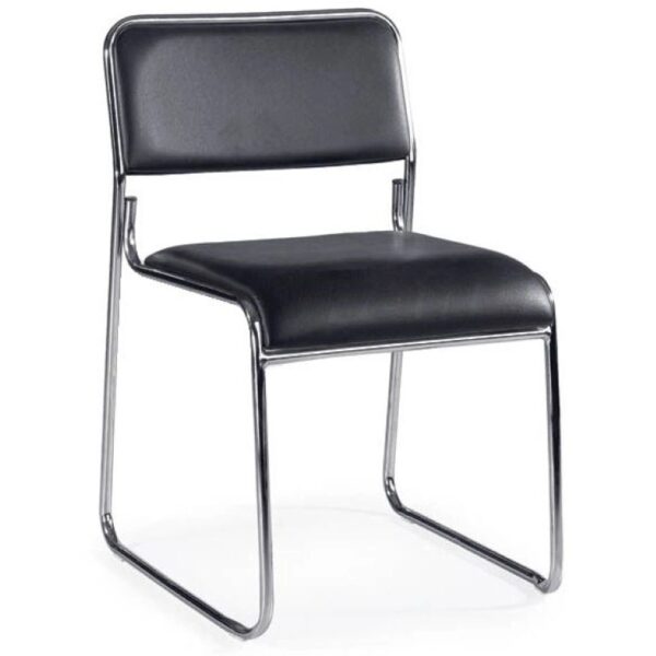 Stackable chrome office chairs. - Image 6