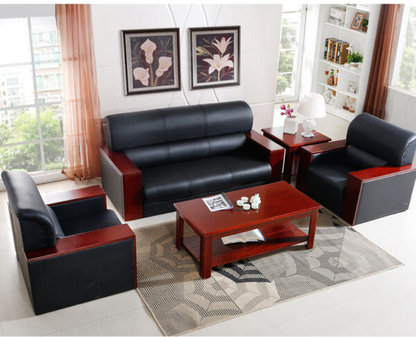 Senate 5-seater leather office sofa - Image 6