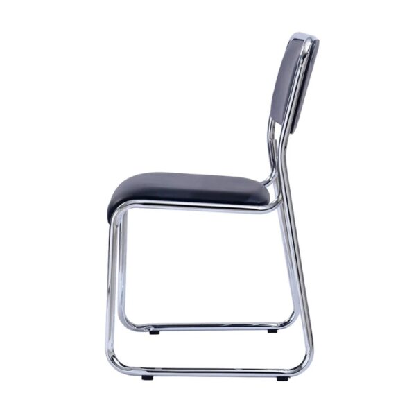 Stackable chrome office chairs. - Image 7