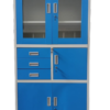 Metallic cabinet with safe box
