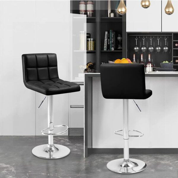 Black Swivel Adjustable Barstool