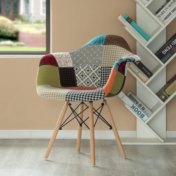 Patchwork Multicolor Bistro Chair - Image 2