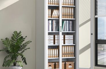 2-Door Full Glass Metallic Cabinet