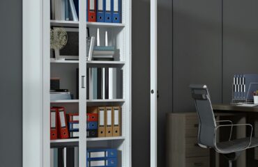 2-Door Full Glass Metallic Cabinet