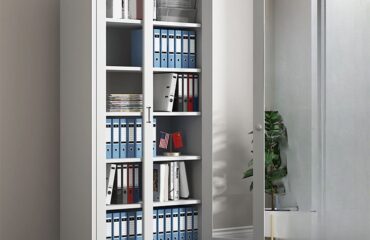 2-Door Full-Glass Metallic Cabinet