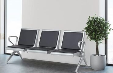 3-Link Heavy Duty padded office visitor's bench.