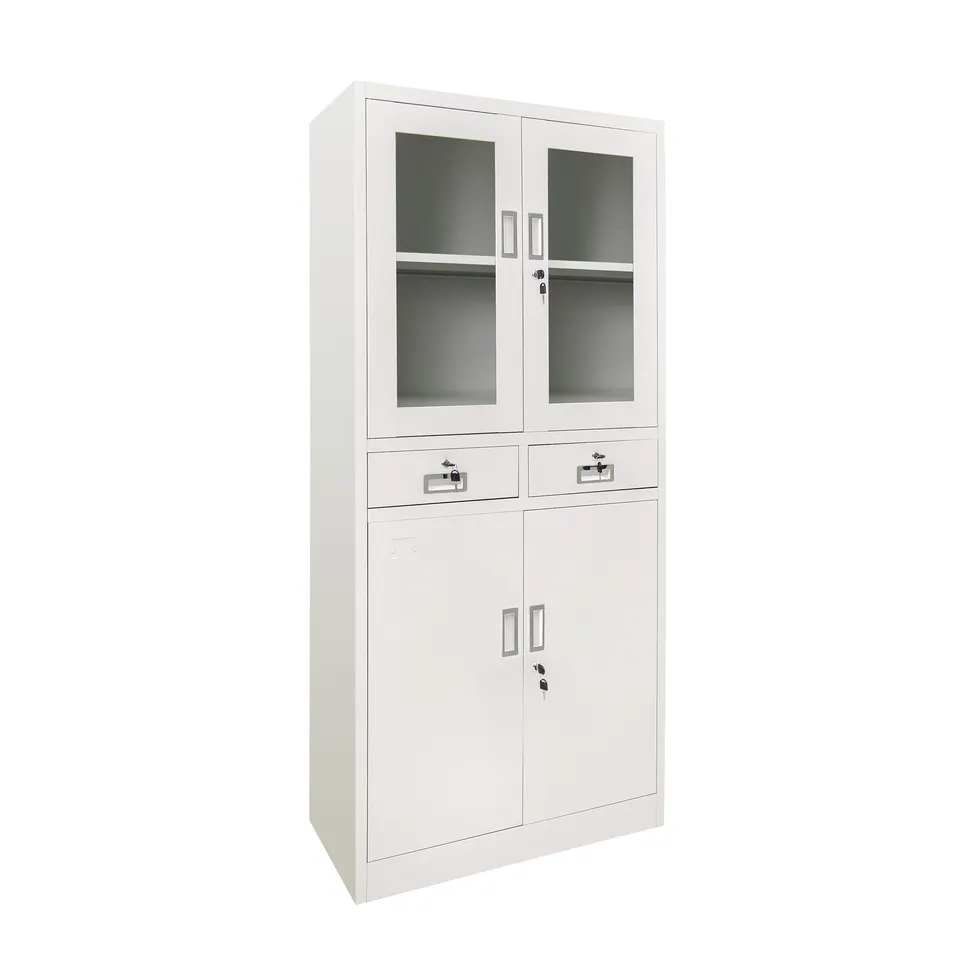 4-Door Metallic Office Cabinet with Drawers - Image 5