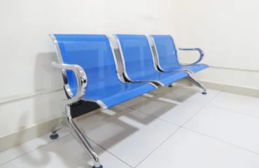 3-Link metallic office waiting bench