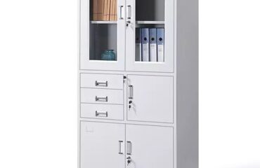 Steel filling cabinet with a safe box