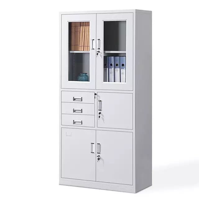 Steel filling cabinet with a safe box