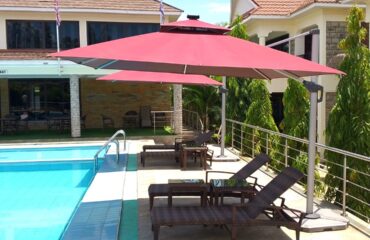 Patio Umbrella With a Solar Panel