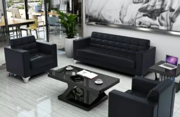 Leather 5-Seater office sofa
