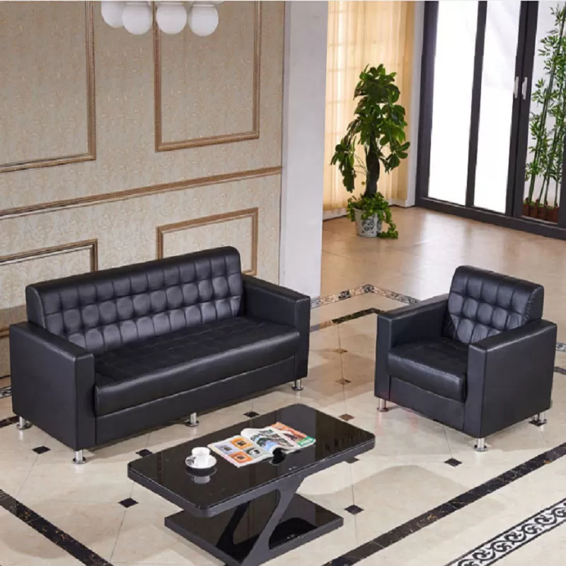 Leather 5-Seater office sofa - Image 4