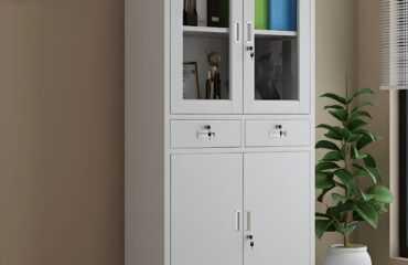 4-Door Metallic Cabinet with Drawers