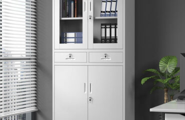 4-Door Metallic Cabinet with Drawers