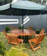 6-Seater Wooden Outdoor Set+Umbrella(LC01)