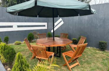 6-Seater Wooden Outdoor Set+Umbrella(LC01)