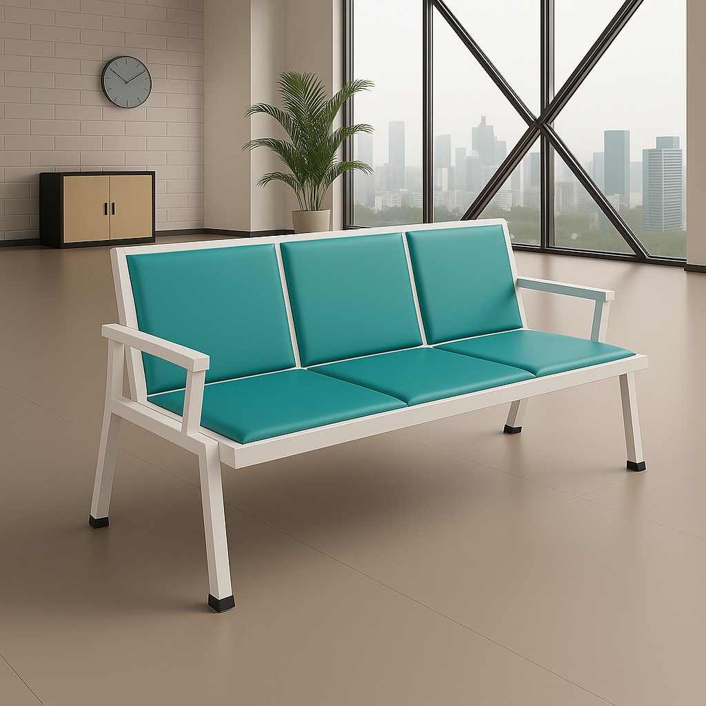 3-Seater Heavy Duty Padded Waiting Bench